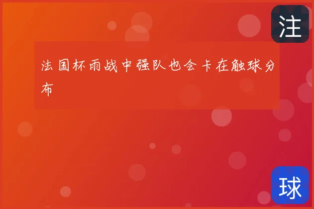 法国杯雨战中强队也会卡在触球分布
